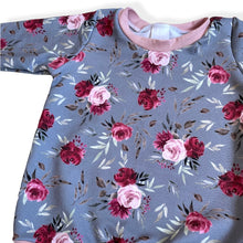Load image into Gallery viewer, Grey &amp; Pink Red Roses Baby &amp; Children&#39;s Lightweight Jumper • MADE TO ORDER • Kids Jumper •
