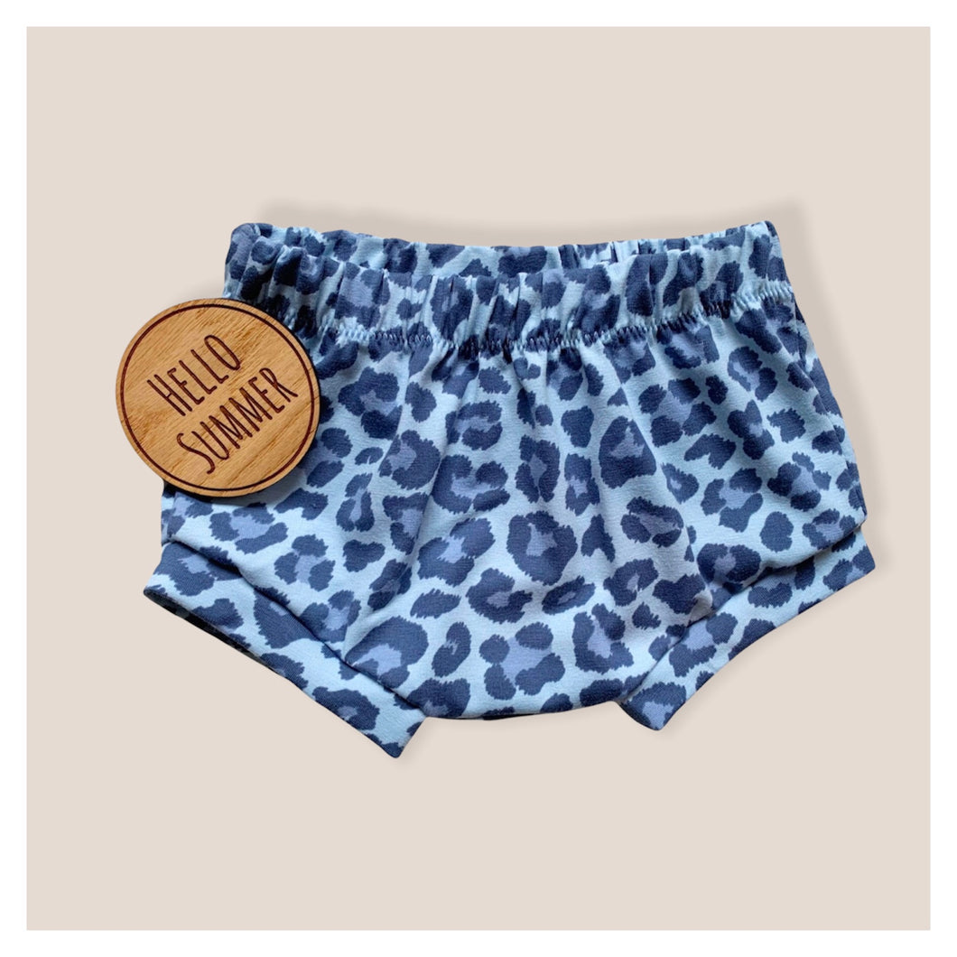 Blue Leopard Print Baby & Children's Bummies • MADE TO ORDER • Kids Bummies •