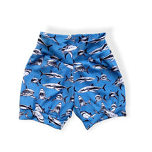 Load image into Gallery viewer, Blue Sharks Baby &amp; Children&#39;s Cuffed Shorts • READY TO SHIP • 2-3 Years •

