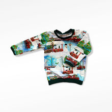 Load image into Gallery viewer, Christmas Trains Baby &amp; Children&#39;s Jumper • MADE TO ORDER • Kids Lightweight Jumper •
