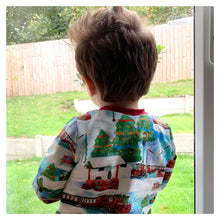 Load image into Gallery viewer, Christmas Trains Baby &amp; Children&#39;s Jumper • MADE TO ORDER • Kids Lightweight Jumper •
