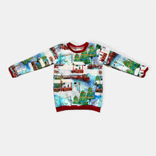 Load image into Gallery viewer, Christmas Trains Baby &amp; Children&#39;s Jumper • MADE TO ORDER • Kids Lightweight Jumper •

