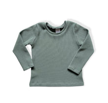 Load image into Gallery viewer, Dusty Green Ribbed Top • MADE TO ORDER • Kids Top •
