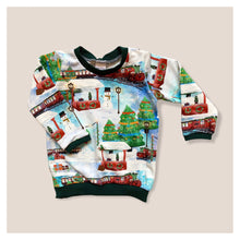 Load image into Gallery viewer, Christmas Trains Baby &amp; Children&#39;s Jumper • MADE TO ORDER • Kids Lightweight Jumper •
