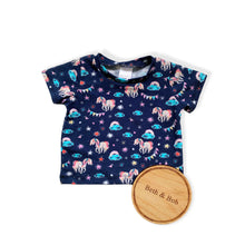 Load image into Gallery viewer, Navy Unicorns Baby &amp; Children&#39;s T-Shirt • READY TO SHIP • Kids • 3-6 Months •
