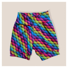 Load image into Gallery viewer, Rainbow Ribbons Baby &amp; Children&#39;s Cuffed Shorts • READY TO SHIP • 5-6 Years •
