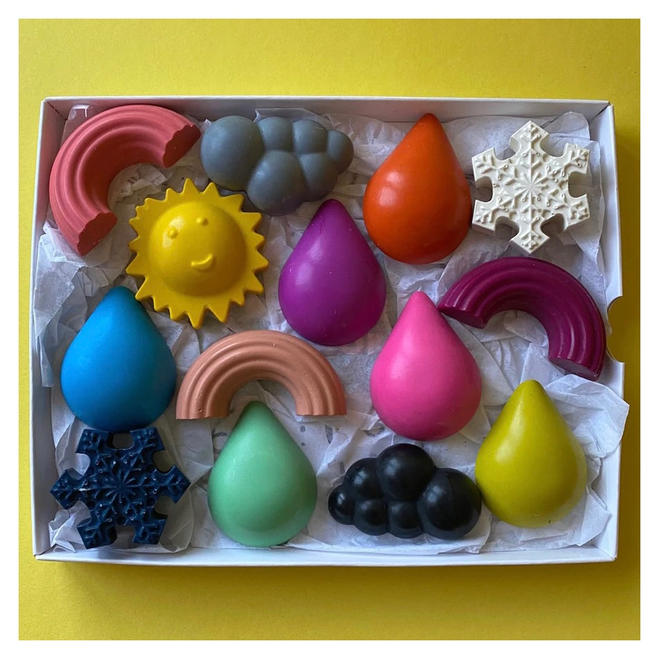 Wax Crayons 'Weather' Gift Box • READY TO SHIP •