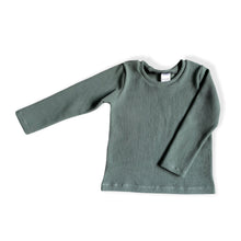 Load image into Gallery viewer, Dusty Green Ribbed Top • MADE TO ORDER • Kids Top •
