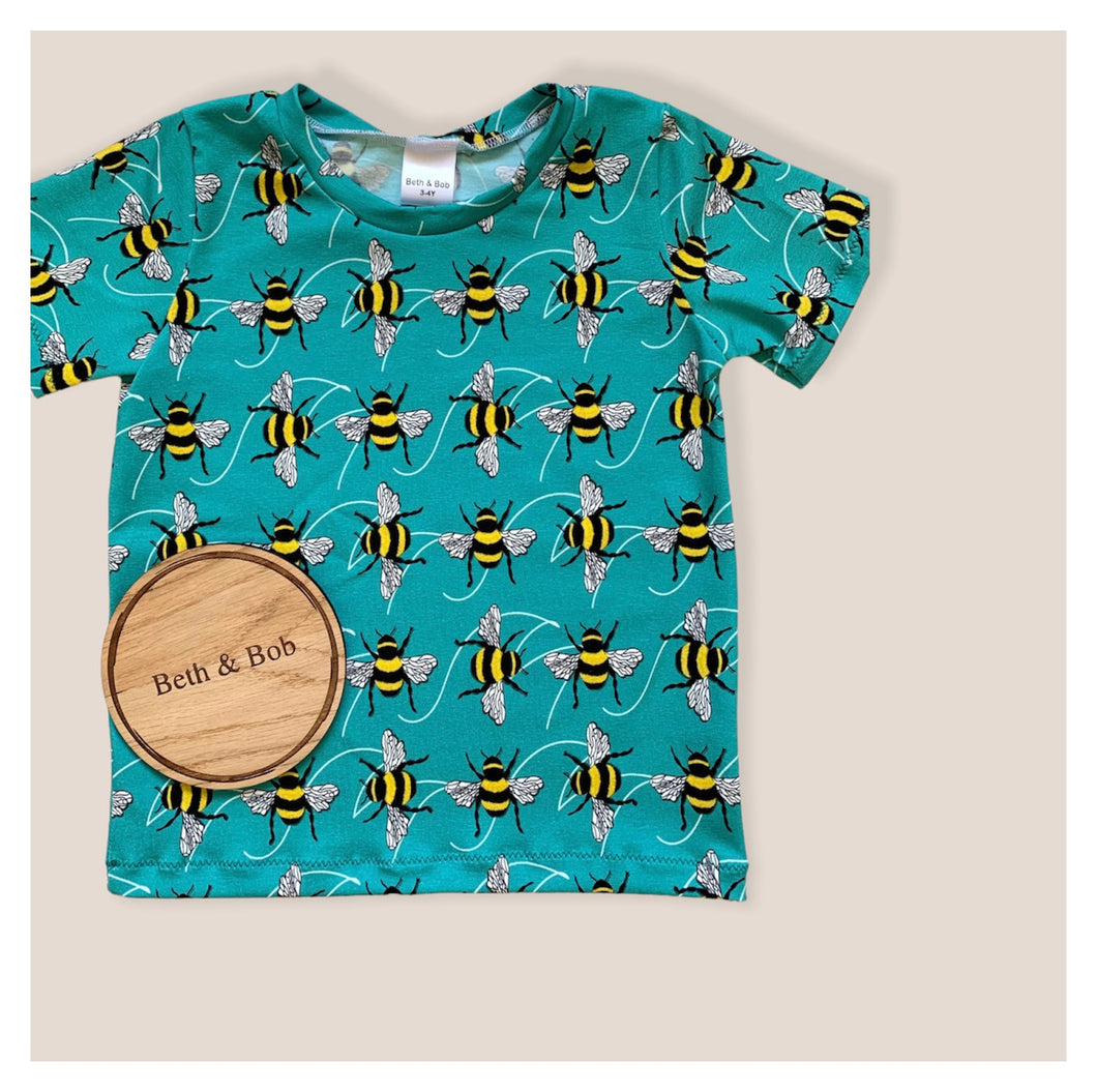 Blue Bees Baby & Children's T-Shirt • ORGANIC • MADE TO ORDER • Kids Tee •