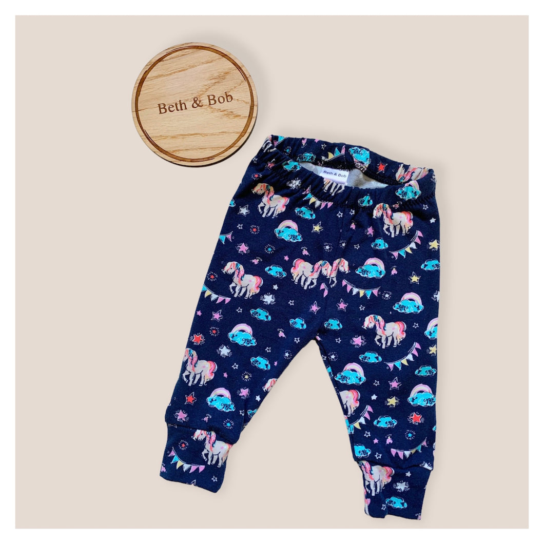 Navy Unicorns Baby & Children's Leggings • READY to SHIP • Kids •