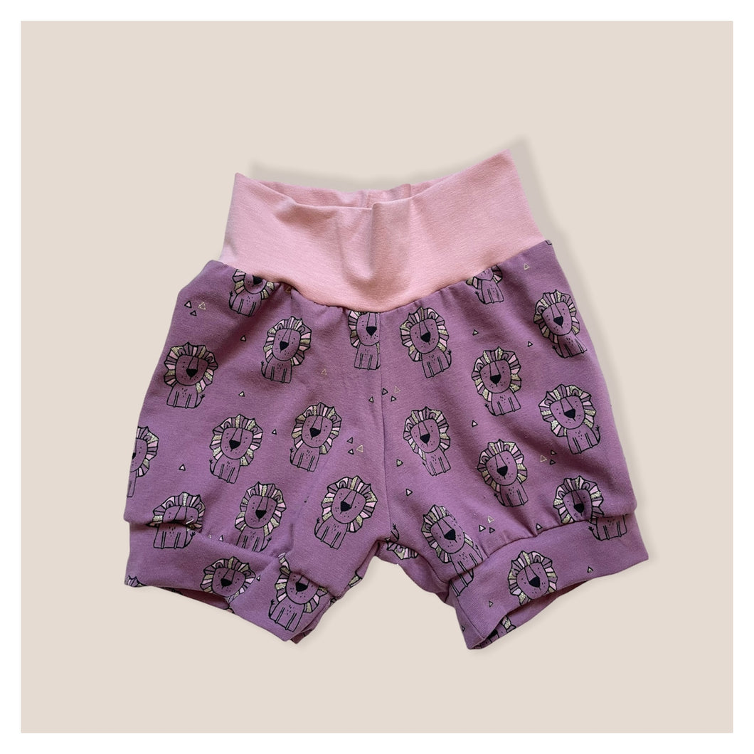 Purple Lions Baby & Children's Cuffed Shorts • READY TO SHIP • 18-24 Months • Kids Shorts •