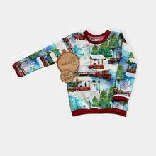 Load image into Gallery viewer, Christmas Trains Baby &amp; Children&#39;s Jumper • MADE TO ORDER • Kids Lightweight Jumper •
