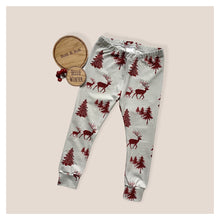 Load image into Gallery viewer, Grey Buffalo Plaid Deer Baby &amp; Children&#39;s Leggings • READY TO SHIP • Kids •
