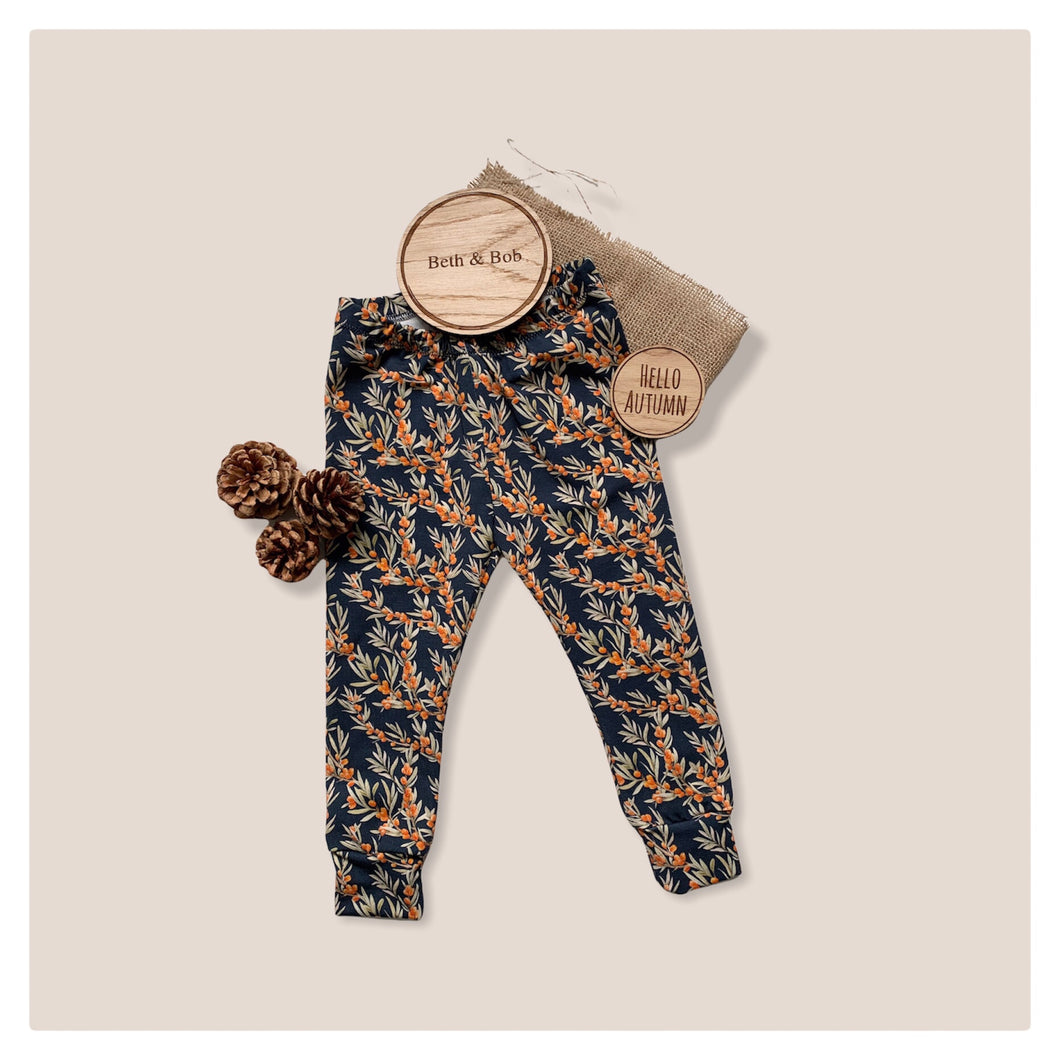 Orange Berry Leggings • ORGANIC • MADE TO ORDER •