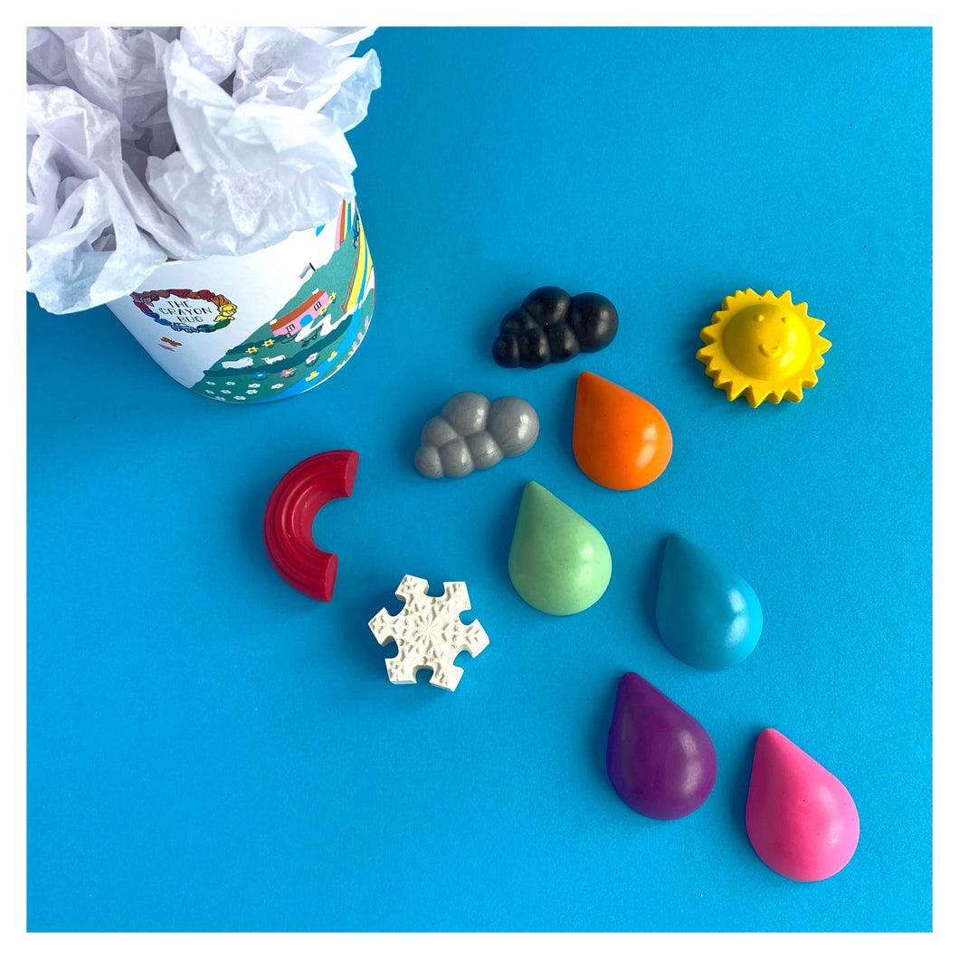 Wax Crayons 'Weather' Gift Tub • READY TO SHIP •