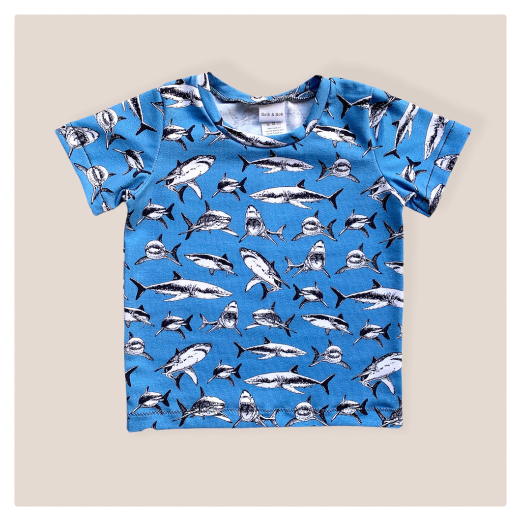Blue Sharks T-Shirt • MADE TO ORDER •
