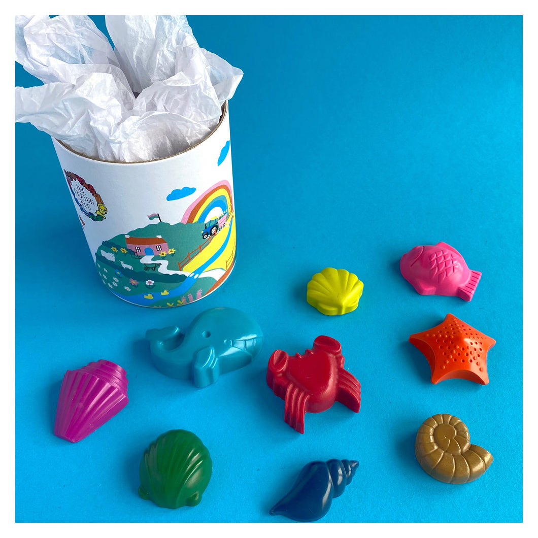 Wax Crayons 'Under The Sea' Gift Tub • READY TO SHIP •