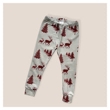 Load image into Gallery viewer, Grey Buffalo Plaid Deer Baby &amp; Children&#39;s Leggings • READY TO SHIP • Kids •
