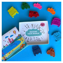 Load image into Gallery viewer, Wax Crayons &#39;Things That Go&#39; Gift Box • READY TO SHIP •
