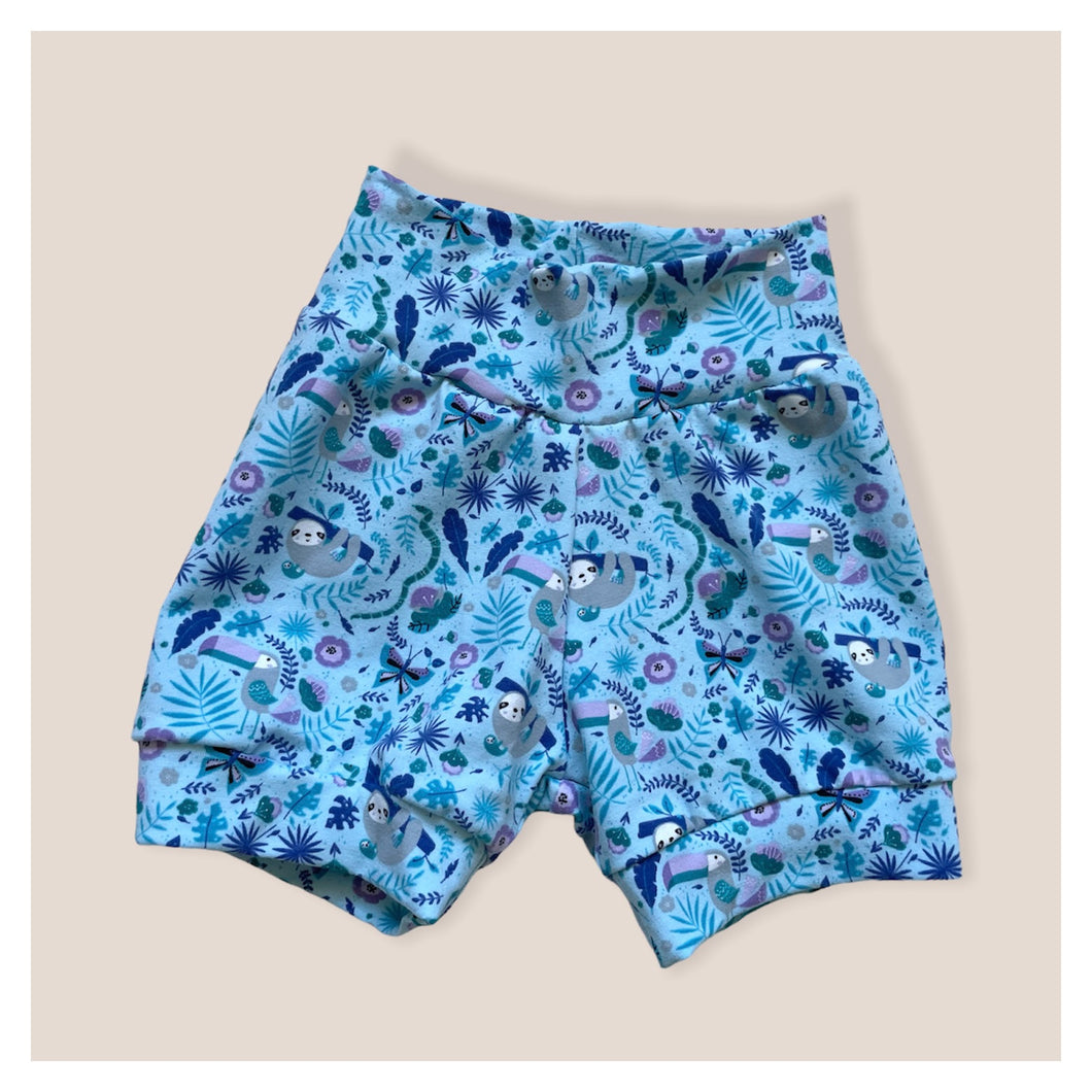 Blue Sloths Baby & Children's Cuffed Shorts • READY TO SHIP • Kids Shorts •