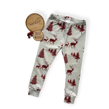 Load image into Gallery viewer, Grey Buffalo Plaid Deer Baby &amp; Children&#39;s Leggings • READY TO SHIP • Kids •
