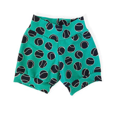 Load image into Gallery viewer, Green Tennis Ball Baby &amp; Children&#39;s Cuffed Shorts • MADE TO ORDER • Kids Shorts •
