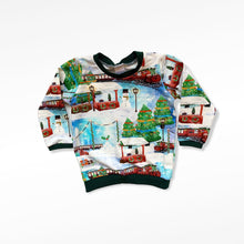 Load image into Gallery viewer, Christmas Trains Baby &amp; Children&#39;s Jumper • MADE TO ORDER • Kids Lightweight Jumper •
