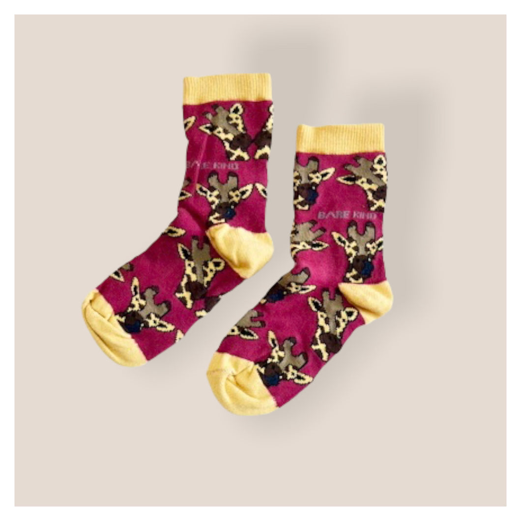 Save The Giraffes Bamboo Socks for Kids • READY TO SHIP •