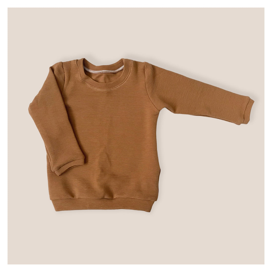Caramel Ribbed Baby & Children's Jumper • MADE TO ORDER • Kids Top •