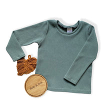 Load image into Gallery viewer, Dusty Green Ribbed Top • MADE TO ORDER • Kids Top •
